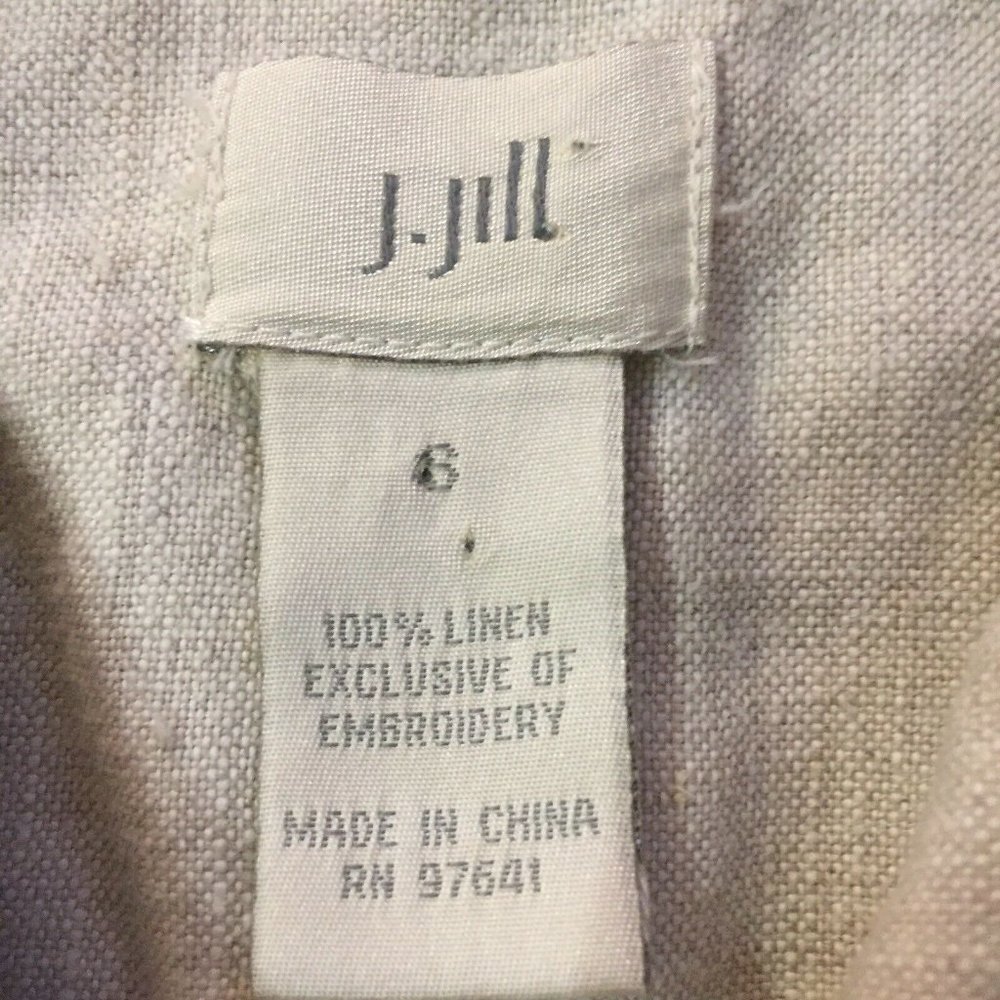 J Jill Tan Linen Jacket Womens 6 Used Linen - Picture 9 of 11